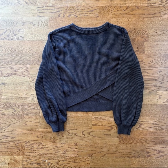 Lululemon Reversible Crossover Sweater Knit Top Pullover Women Soft Espresso 2 - Picture 2 of 8